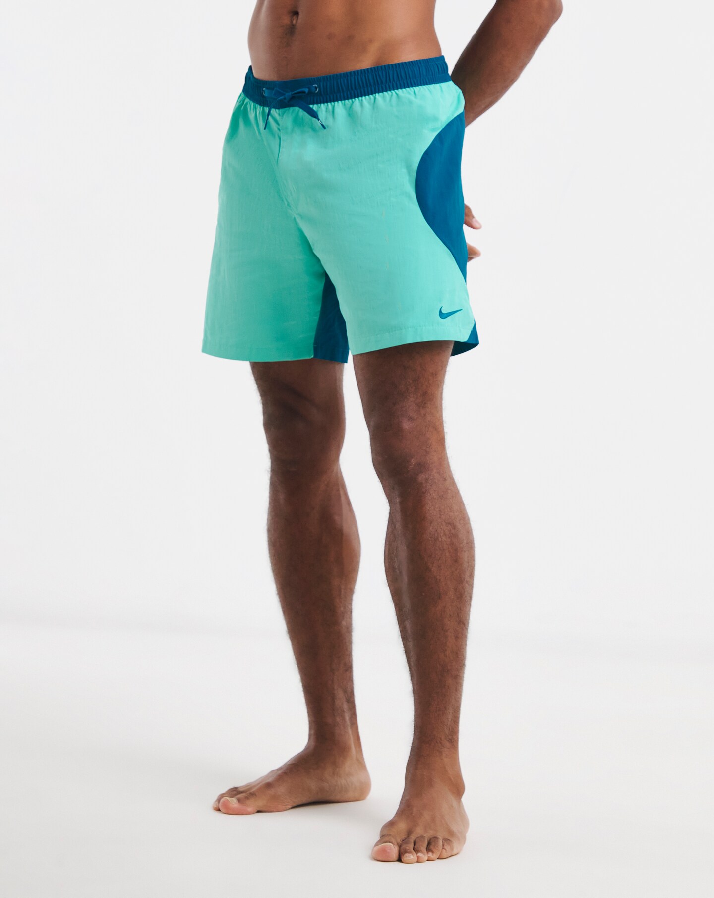 Nike 7 Inch Full Lined Zip Colourblock Swim Shorts | Jacamo