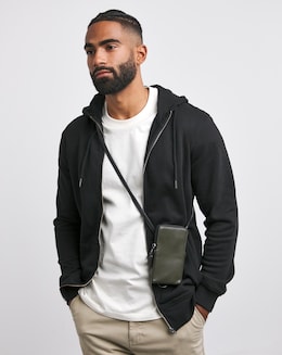 Full Zip Hoodie Long- Black