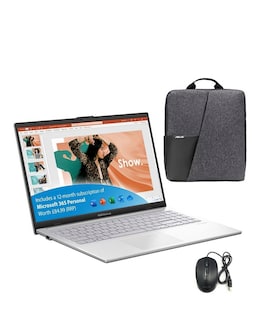 ASUS Vivobook Go 15 Laptop Bundle - 15.6in Intel Celeron 4GB 128GB LED - Silver