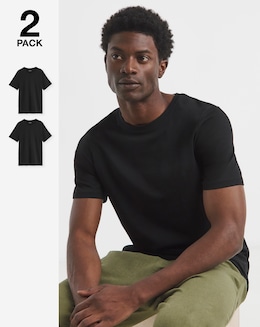 2 Pack T-Shirts- Black Long Length