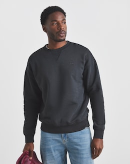 Union Garment Dyed Relaxed Crew Sweatshirt- Black