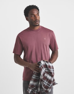 Union Garment Dyed Relaxed Fit T-Shirt-Chocolate