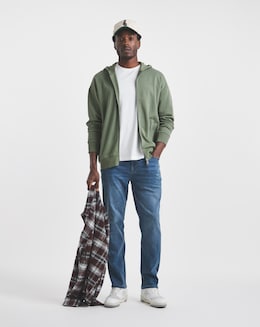 Union Full Zip Relaxed Fit Hoodie-Khaki