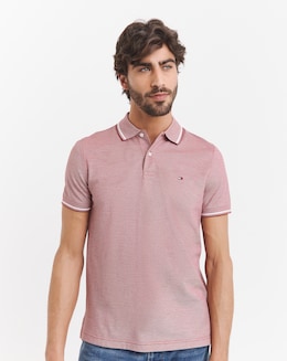 Tommy Hilfiger Short Sleeve Oxford Two Tone Polo - Red