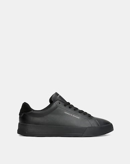Tommy Hilfiger Court Leather Trainer - Black