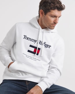 Tommy Hilfiger Embroidered Flag Hoodie - White