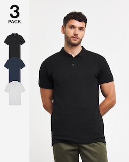 3 Pack Pique Polo Long