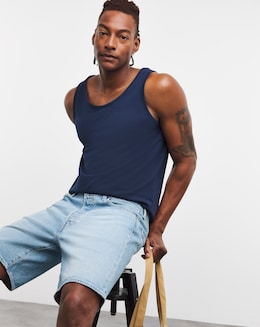 Pure Cotton Vest- Navy