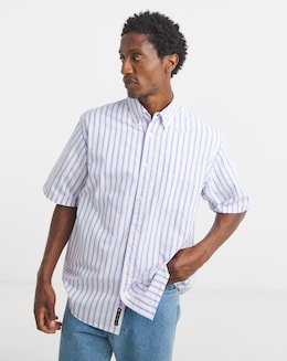 Tommy Jeans Short Sleeve Stripe Poplin Shirt - Ecru