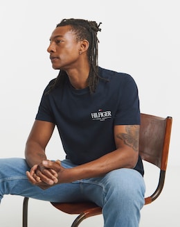 Tommy Hilfiger Short Sleeve Stack Logo T-Shirt - Navy