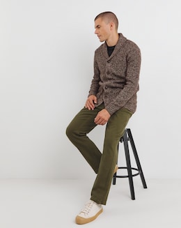Brown Twist Wool Cardigan
