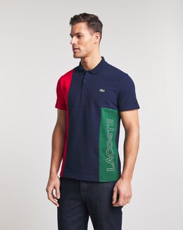 Lacoste Navy Short Sleeve Colourblock Polo