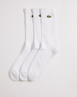 Lacoste 3 Pack White Classic Sport Socks