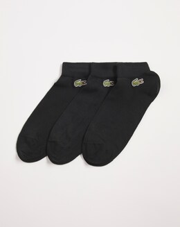 Lacoste 3 Pack Black Classic Ankle Socks