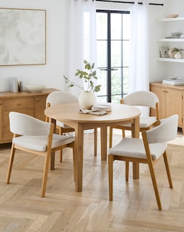 Caitlin Wooden Table with 4 Elva Chairs - Image