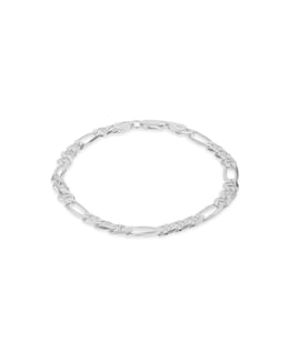 Sterling Silver Figaro Rambo Bracelet