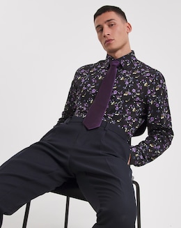 William Hunt Navy Floral Print Shirt