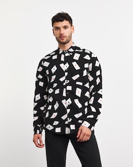 Long Sleeve Falling Playing Card Shirt