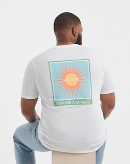 Jack &amp; Jones Saint-Tropez Back Graphic T-Shirt - White
