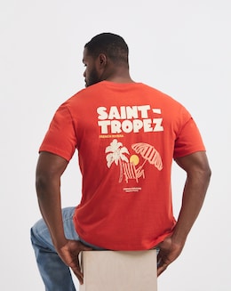 Jack &amp; Jones Saint-Tropez Back Graphic T-Shirt - Orange