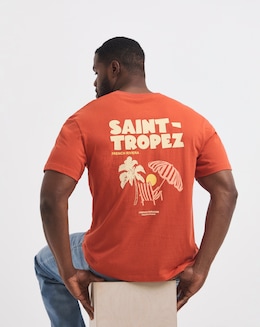 Jack &amp; Jones Saint-Tropez Back Graphic T-Shirt - Orange