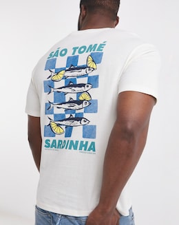 Jack &amp; Jones Sardinia Back Graphic T-Shirt - Cream