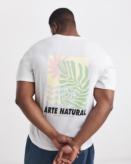 Jack &amp; Jones Arte Natural Back Graphic T-Shirt - White