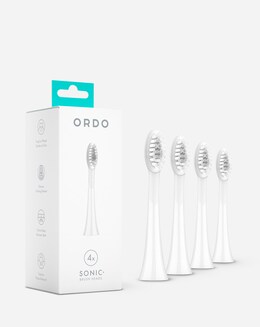 Ordo Sonic+ Brush Heads 4 Pack - White/Silver