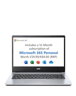 Acer Aspire 1 Laptop - 14in HD Intel Celeron N4500 4GB 64GB