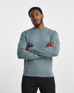 BOSS Blue Crew Neck Knitted Jumper