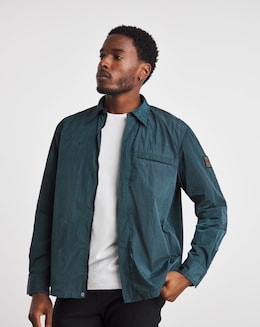 BOSS Blue Nylon Badge Overshirt