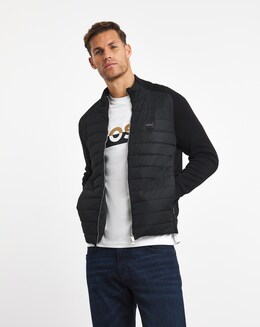 BOSS Mixed Fabric Zip Jumper