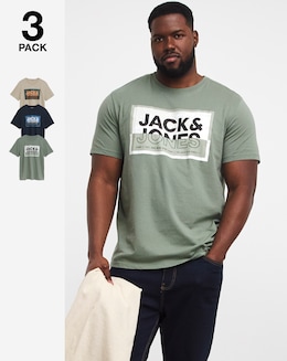 Jack &amp; Jones Logan 3 Pack Crew Neck T-Shirt
