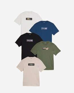 Jack &amp; Jones Print Crew Neck 5 Pack T-Shirts