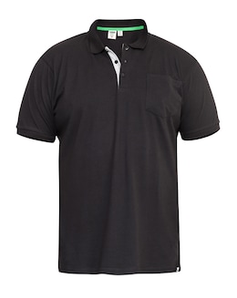 D555 Grant Black Pique Polo Shirt