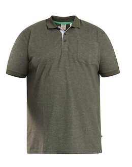 D555 Big &amp; Tall Grant Fully Combed Pique Polo Shirt with Pocket - Khaki