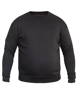 D555 Big &amp; Tall Sweat Heavy Weight Classic Crew Neck Sweatshirt - Black