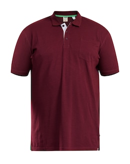 D555 Big &amp; Tall Grant Fully Combed Pique Polo Shirt with Pocket - Maroon