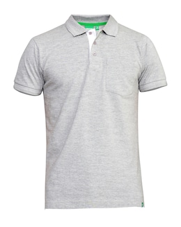 D555 Big &amp; Tall Grant Fully Combed Pique Polo Shirt with Pocket - Grey