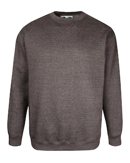 D555 Big &amp; Tall Sweat Heavy Weight Classic Crew Neck Sweatshirt - Grey