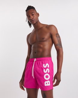 BOSS Octopus Pink Bold Logo Swimshort