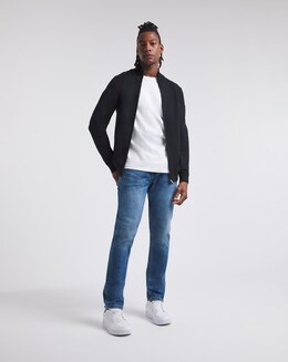 Black Zip Through Funnel Neck Cardigan