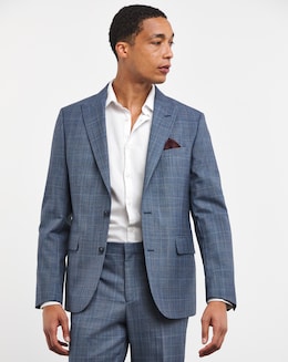 Blue Windowpane Check Reg Suit Jacket