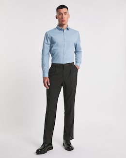 Regular Fit Pleat Front Stretch Formal Trouser