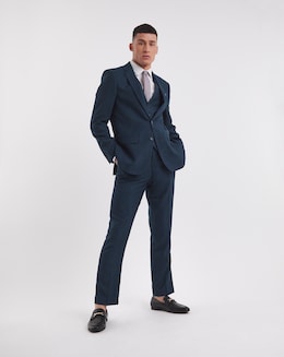 Navy Regular Fit Stretch Suit Trouser Short
