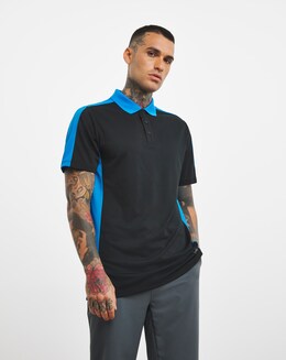 Jacamo Active Colour Block Pique Golf Polo