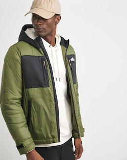 Snowdonia Khaki Wadded Colour Block Jacket