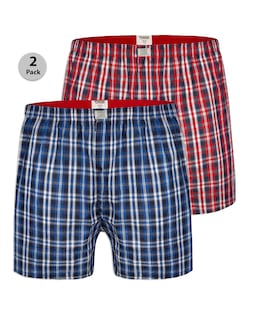 D555 Plaid Pack of Two Woven Boxer Shorts
