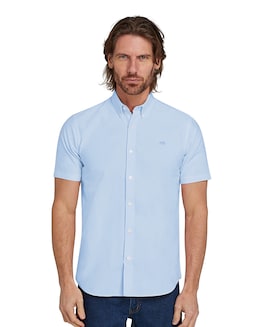 Raging Bull Short Sleeve Lightweight Oxford Shirt Sky Blue