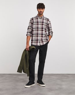 BOSS Long Sleeve Red Checked Shirt